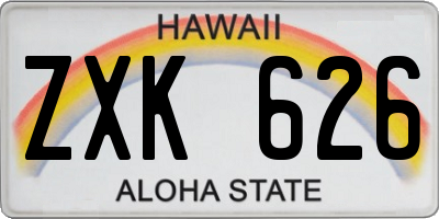HI license plate ZXK626