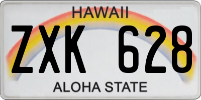 HI license plate ZXK628