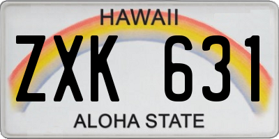 HI license plate ZXK631