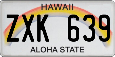 HI license plate ZXK639