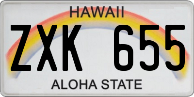 HI license plate ZXK655