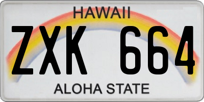HI license plate ZXK664