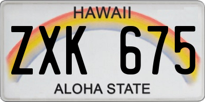 HI license plate ZXK675