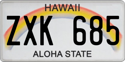 HI license plate ZXK685