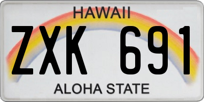 HI license plate ZXK691