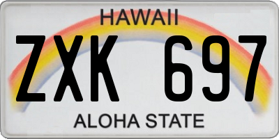 HI license plate ZXK697
