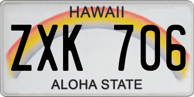 HI license plate ZXK706