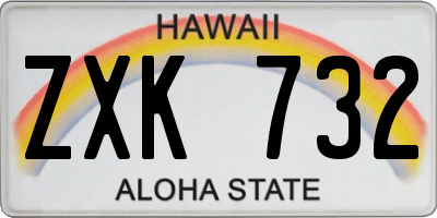 HI license plate ZXK732