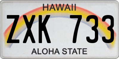 HI license plate ZXK733