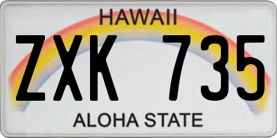 HI license plate ZXK735