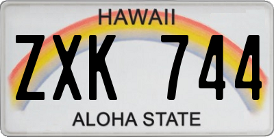 HI license plate ZXK744