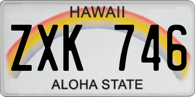 HI license plate ZXK746