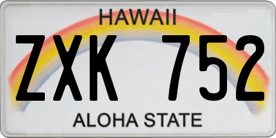 HI license plate ZXK752
