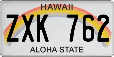 HI license plate ZXK762