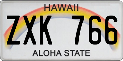 HI license plate ZXK766