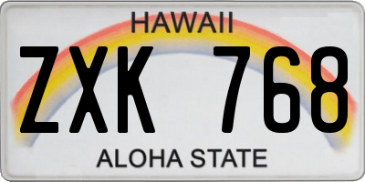HI license plate ZXK768