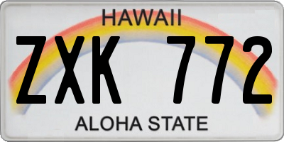 HI license plate ZXK772