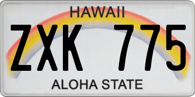 HI license plate ZXK775