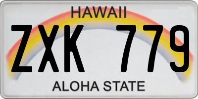 HI license plate ZXK779