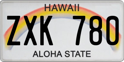 HI license plate ZXK780
