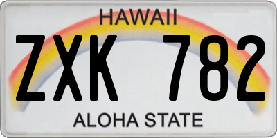 HI license plate ZXK782