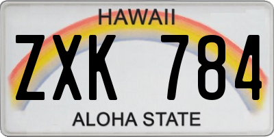 HI license plate ZXK784
