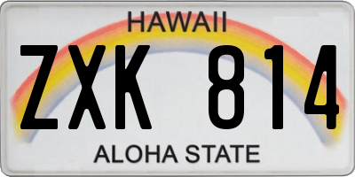 HI license plate ZXK814