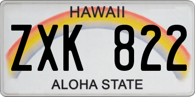 HI license plate ZXK822