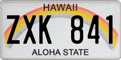 HI license plate ZXK841