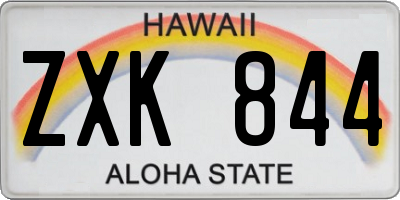 HI license plate ZXK844