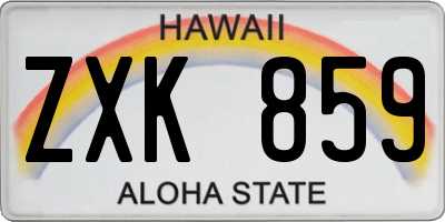 HI license plate ZXK859