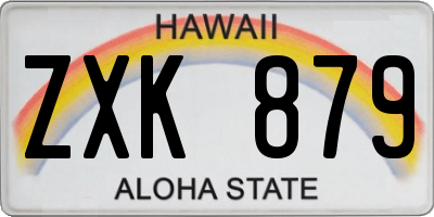 HI license plate ZXK879