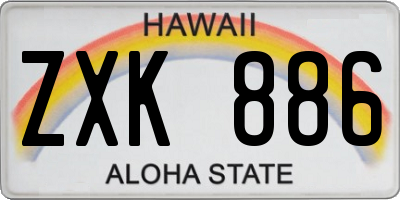 HI license plate ZXK886