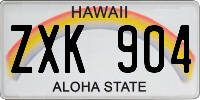 HI license plate ZXK904