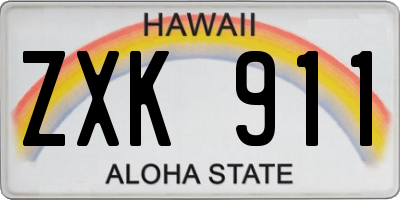 HI license plate ZXK911