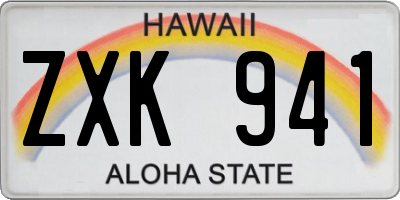 HI license plate ZXK941