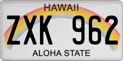HI license plate ZXK962