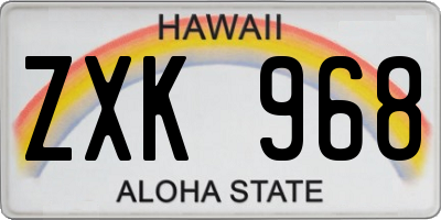 HI license plate ZXK968