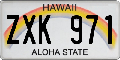 HI license plate ZXK971