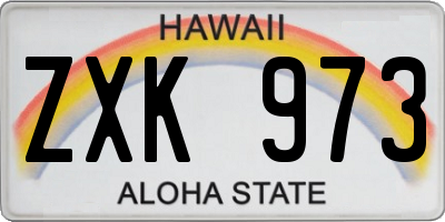 HI license plate ZXK973