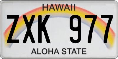 HI license plate ZXK977