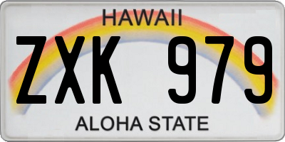 HI license plate ZXK979