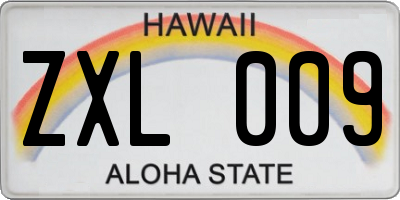 HI license plate ZXL009