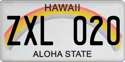 HI license plate ZXL020