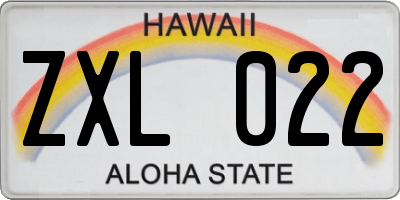 HI license plate ZXL022