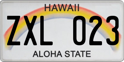 HI license plate ZXL023