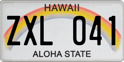 HI license plate ZXL041