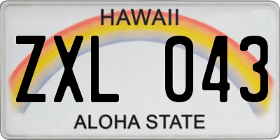 HI license plate ZXL043