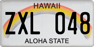 HI license plate ZXL048