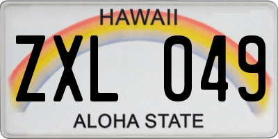 HI license plate ZXL049